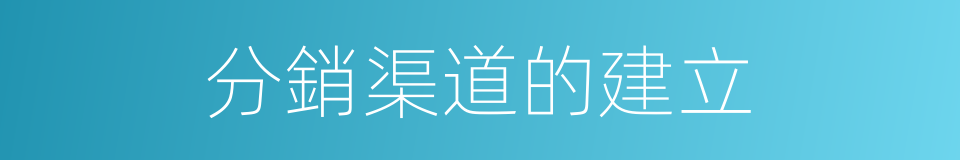 分銷渠道的建立的同義詞