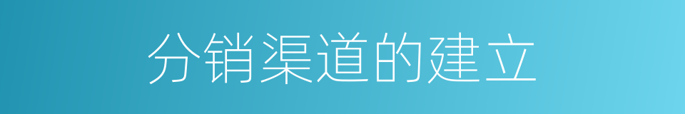 分销渠道的建立的同义词