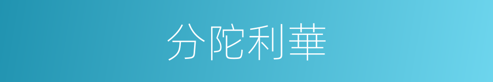 分陀利華的同義詞