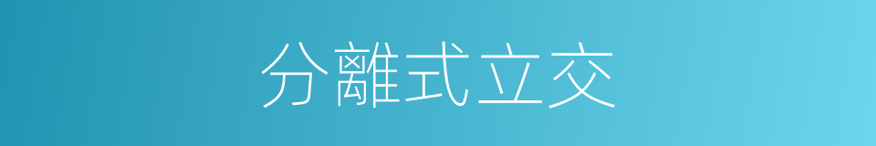 分離式立交的同義詞