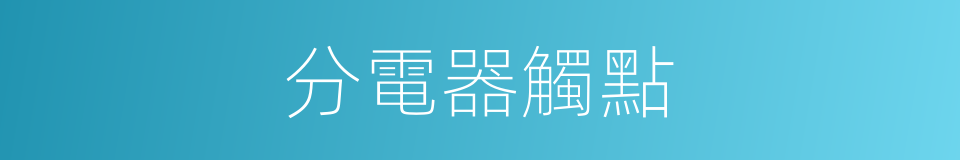 分電器觸點的同義詞