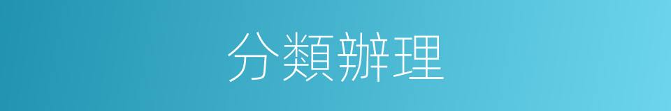 分類辦理的同義詞