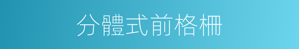 分體式前格柵的同義詞