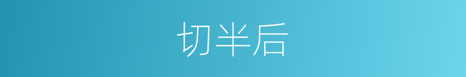 切半后的同义词