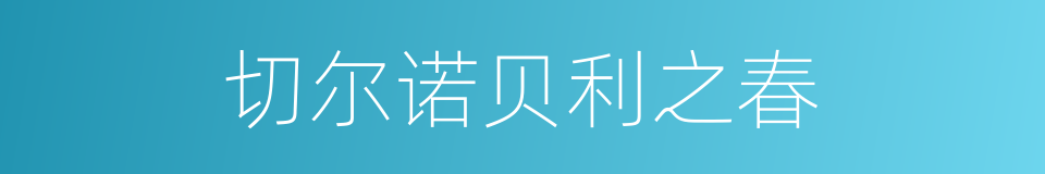 切尔诺贝利之春的同义词