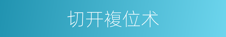 切开複位术的同义词
