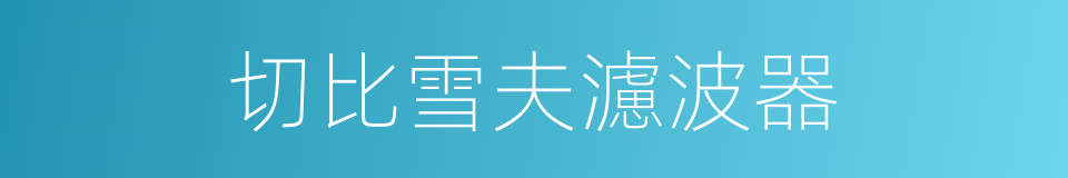 切比雪夫濾波器的同義詞