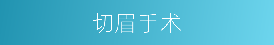 切眉手术的同义词