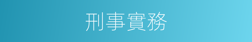 刑事實務的同義詞