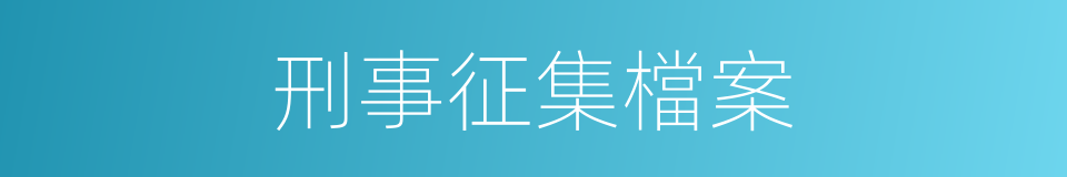 刑事征集檔案的同義詞