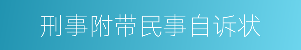 刑事附带民事自诉状的同义词