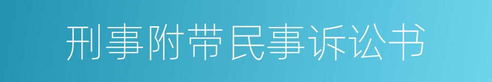 刑事附带民事诉讼书的同义词