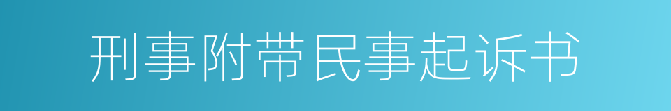 刑事附带民事起诉书的同义词