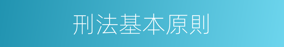 刑法基本原則的同義詞