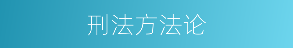 刑法方法论的同义词