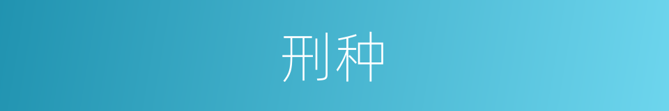 刑种的意思