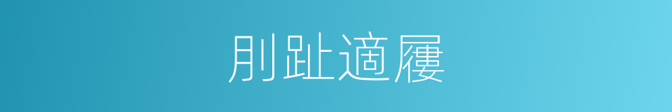 刖趾適屨的意思