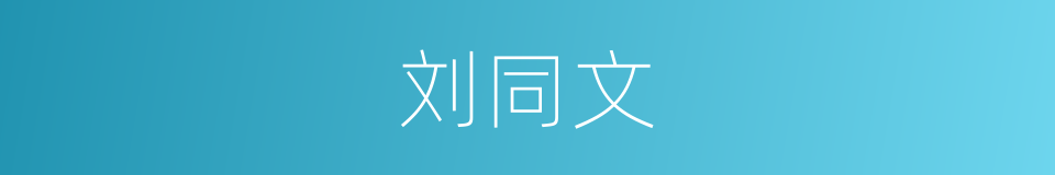 刘同文的同义词