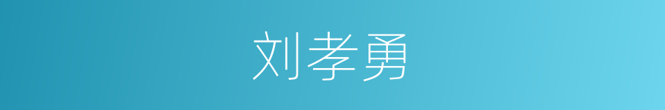 刘孝勇的同义词