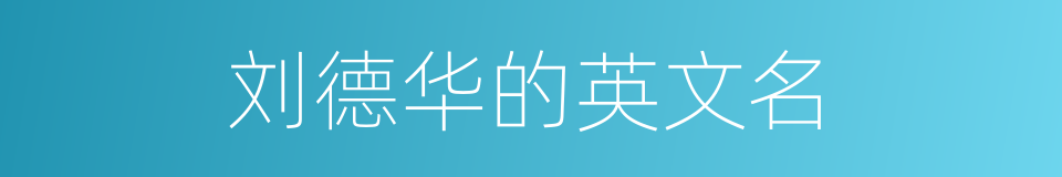 刘德华的英文名的同义词