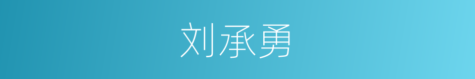 刘承勇的同义词