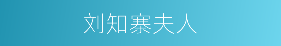 刘知寨夫人的同义词