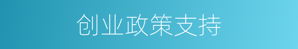 创业政策支持的同义词