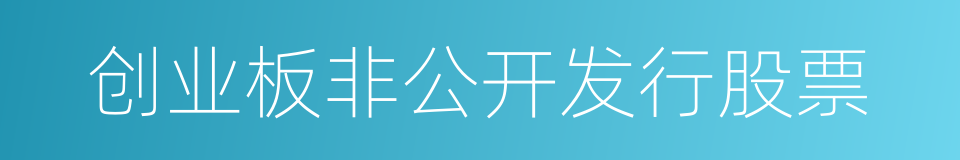 创业板非公开发行股票的同义词