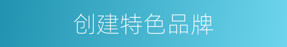 创建特色品牌的同义词