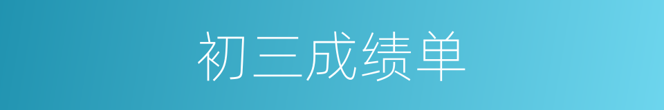 初三成绩单的同义词