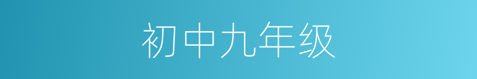 初中九年级的同义词