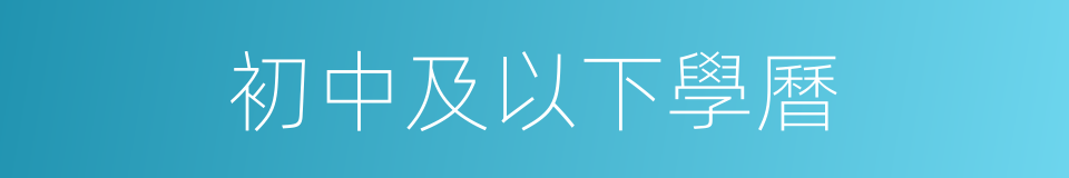初中及以下學曆的同義詞