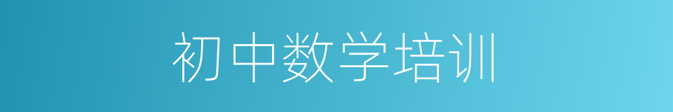 初中数学培训的同义词