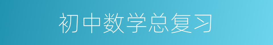 初中数学总复习的同义词