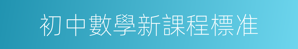 初中數學新課程標准的同義詞