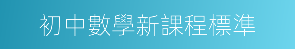 初中數學新課程標準的同義詞