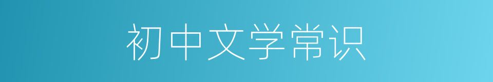 初中文学常识的同义词