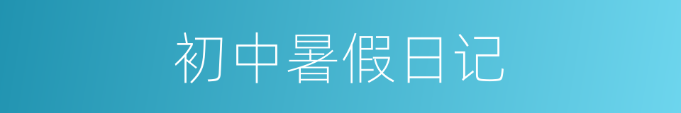 初中暑假日记的同义词