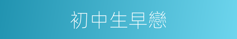 初中生早戀的同義詞