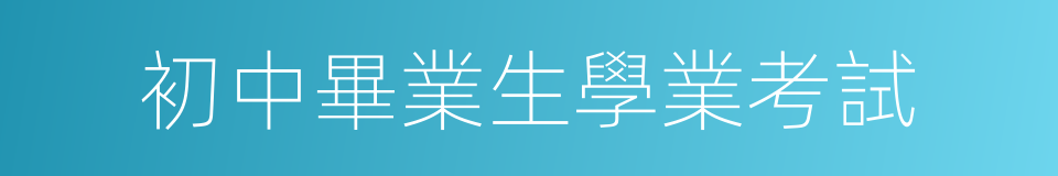 初中畢業生學業考試的同義詞