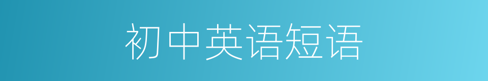 初中英语短语的同义词