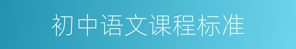 初中语文课程标准的同义词