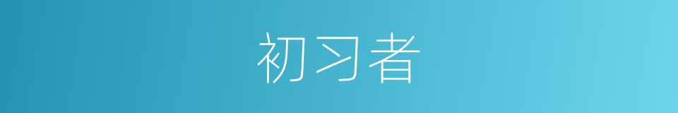 初习者的同义词