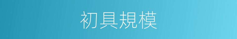 初具規模的意思