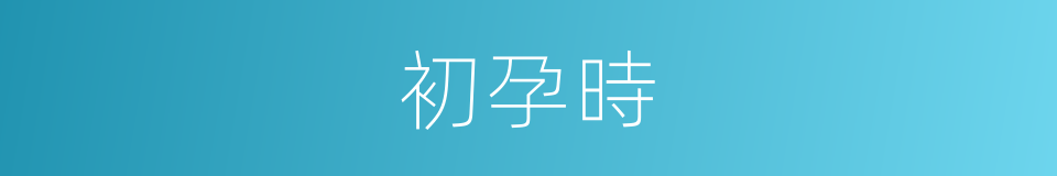 初孕時的同義詞
