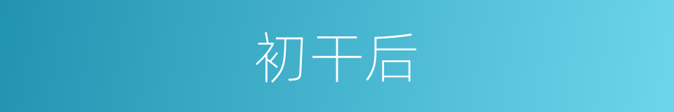 初干后的同义词
