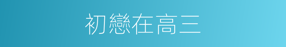 初戀在高三的同義詞