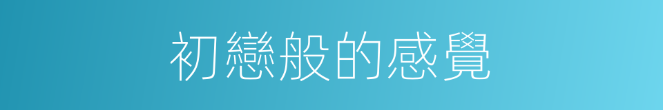 初戀般的感覺的同義詞