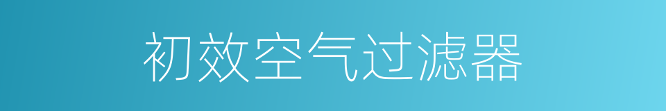 初效空气过滤器的同义词