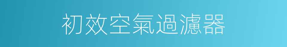 初效空氣過濾器的同義詞